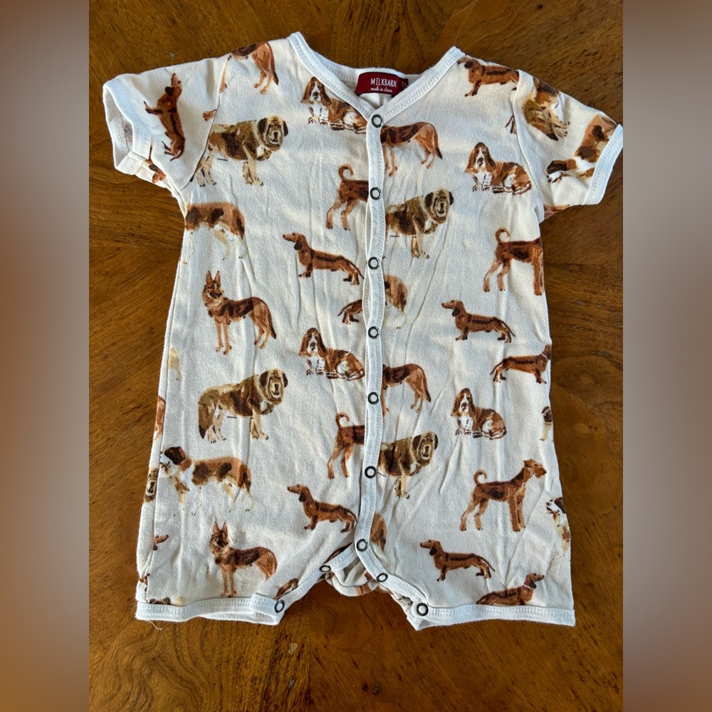 Darling Milkbarn Romper with Vintage Dog Print